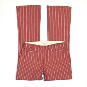 Vince Cotton Red Striped 70's Inspired Pants Sz 8